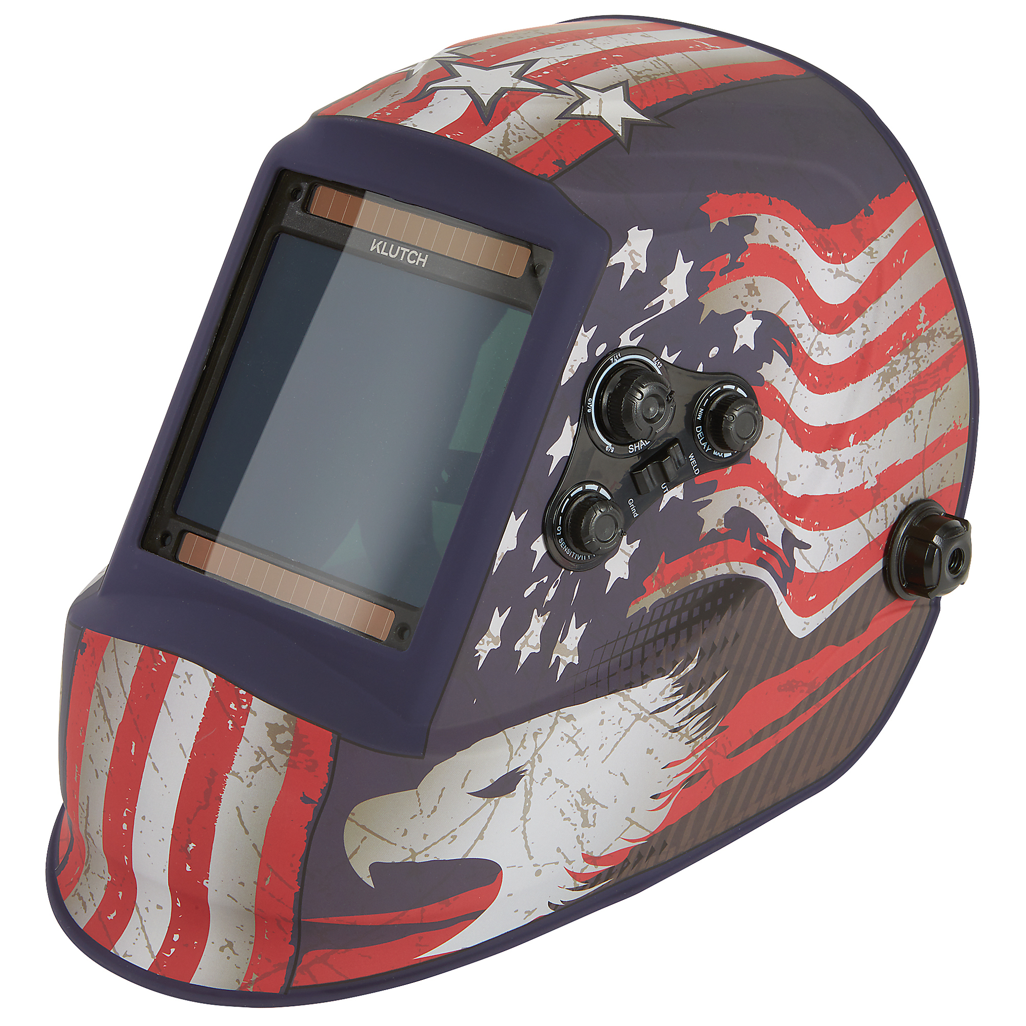 Klutch MonsterView 1400 Auto-Darkening Welding Helmet, Grind Mode, American Flag